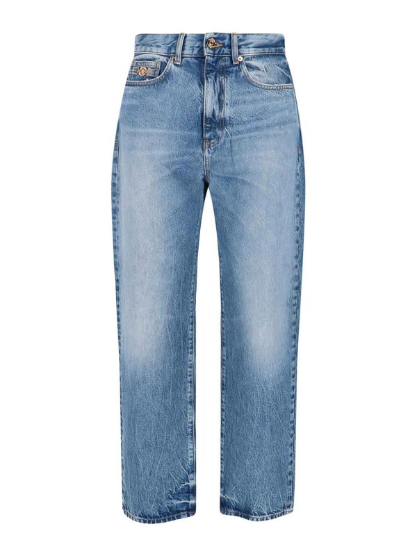 VERSACE: Jeans Rectos - Vaqueros Rectos - Azul