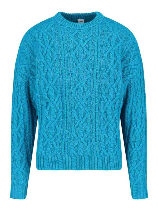 ASPESI: Strickpullover mit Rundhalsausschnitt - Rundhalspullover - Blau