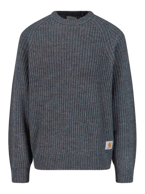 CARHARTT: Strickpullover mit Rundhalsausschnitt - Rundhalspullover - Grau