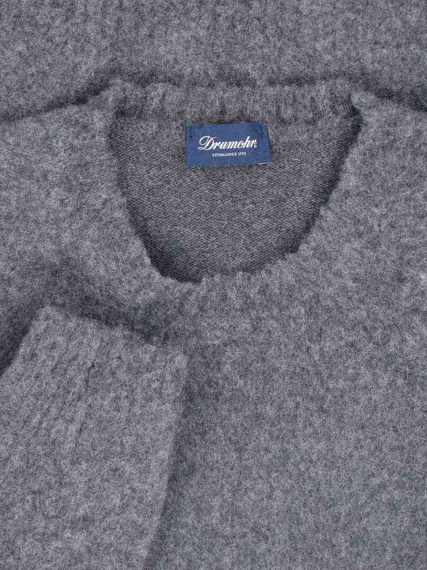 The Best Shops DRUMOHR: Strickpullover mit Rundhalsausschnitt - Rundhalspullover - Grau