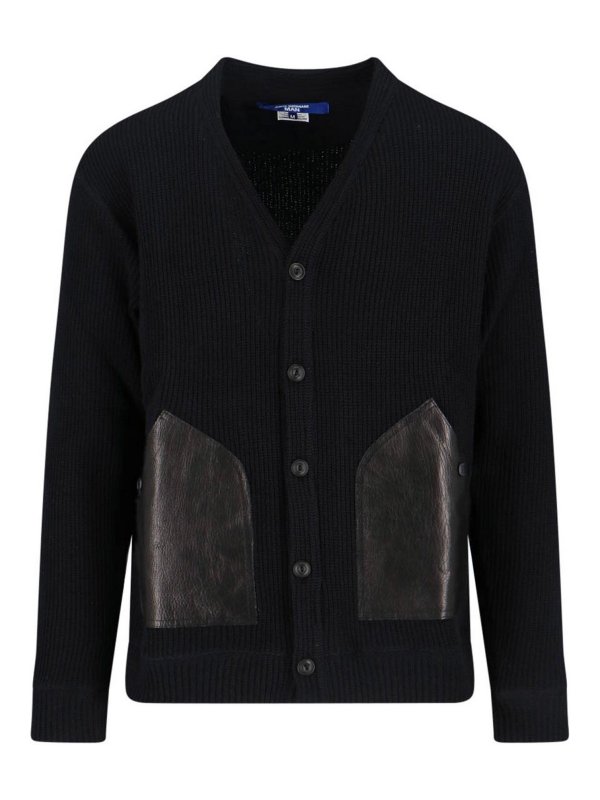 JUNYA WATANABE: cardigans - Cotton and leather cardigan