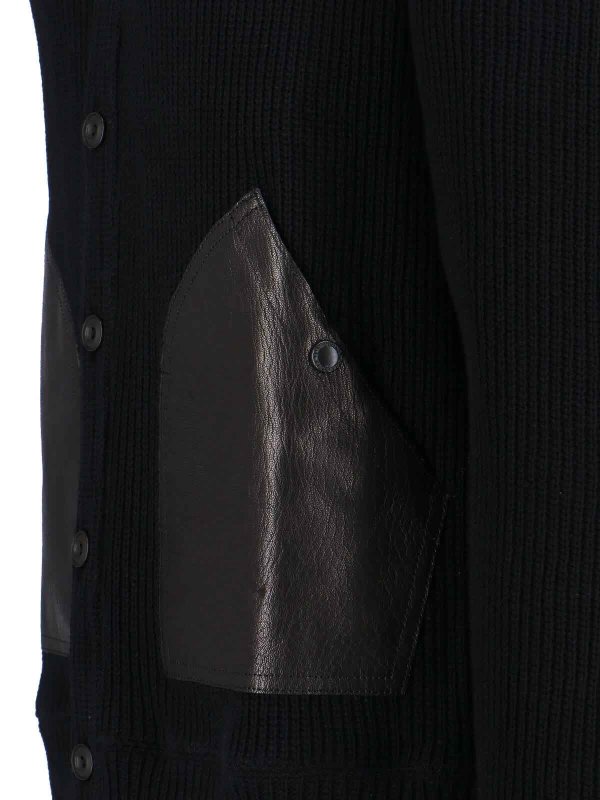 Cotton and leather cardigan shop online: JUNYA WATANABE