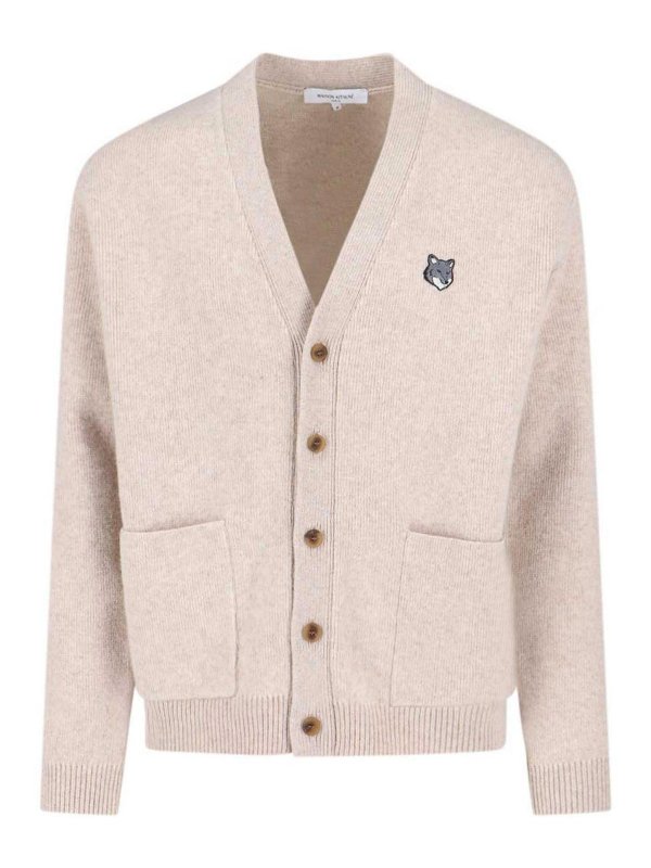 MAISON KITSUNÉ: Cardigans - Cardigan - Beige
