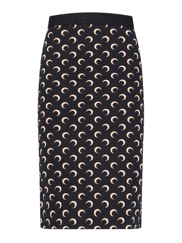 MARINE SERRE: Knielange und Midi Röcke - Midirock - Schwarz