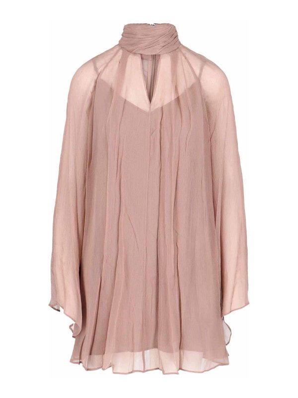 STAUD: short dresses - Mini Chiffon Dress