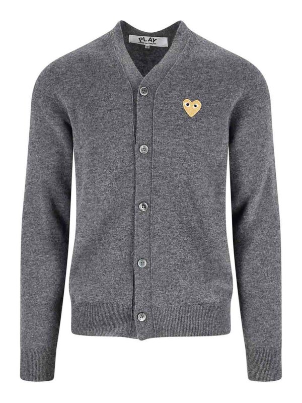 Comme des Garçons Play: Cardigans - Cardigan - Grau