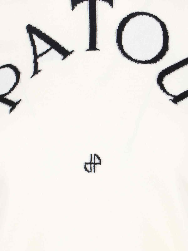 The Best Shops PATOU: Strickpullover mit Rundhalsausschnitt - Rundhalspullover - Weiß