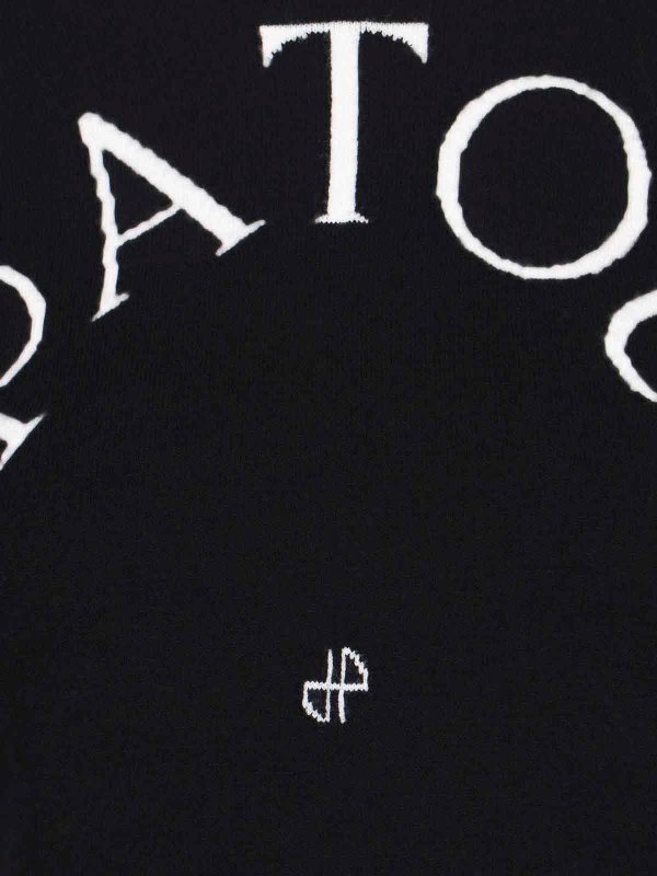 The Best Shops PATOU: Strickpullover mit Rundhalsausschnitt - Rundhalspullover - Schwarz