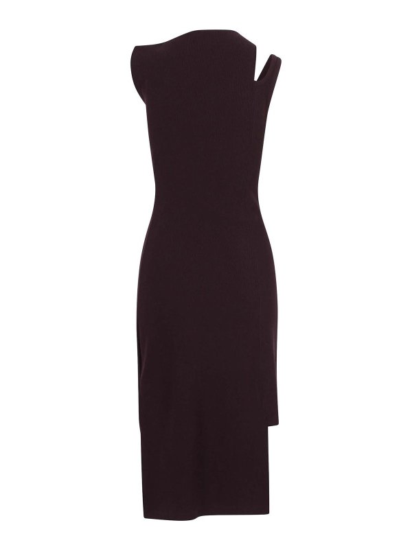 Courreges: knee length dresses online - Asymmetric Ribbed Dress