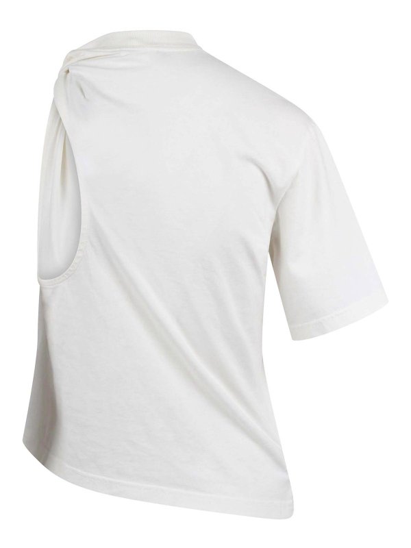 Courreges: t-shirts online - Asymmetric Draped T-Shirt