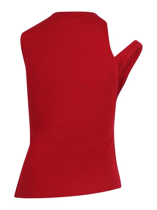 Courreges: Tops & Tank tops online - 90s Asymmetric Ribbed Top