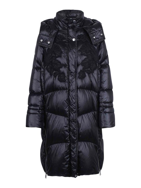 ERMANNO FIRENZE: padded jackets - Long Down Jacket with Embroidery