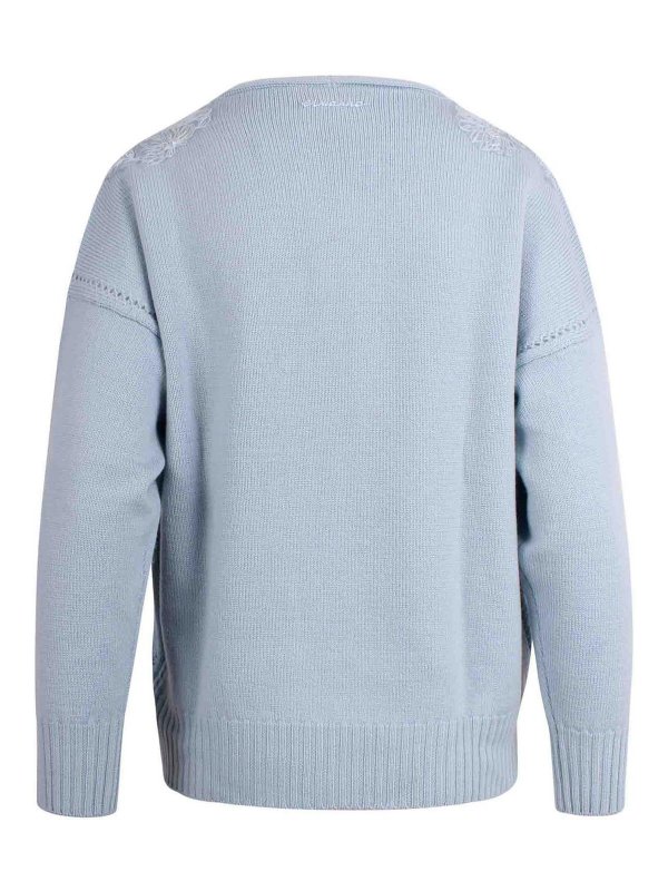 ERMANNO FIRENZE: Strickpullover mit V-Ausschnitt online - V-Pullover - Blau