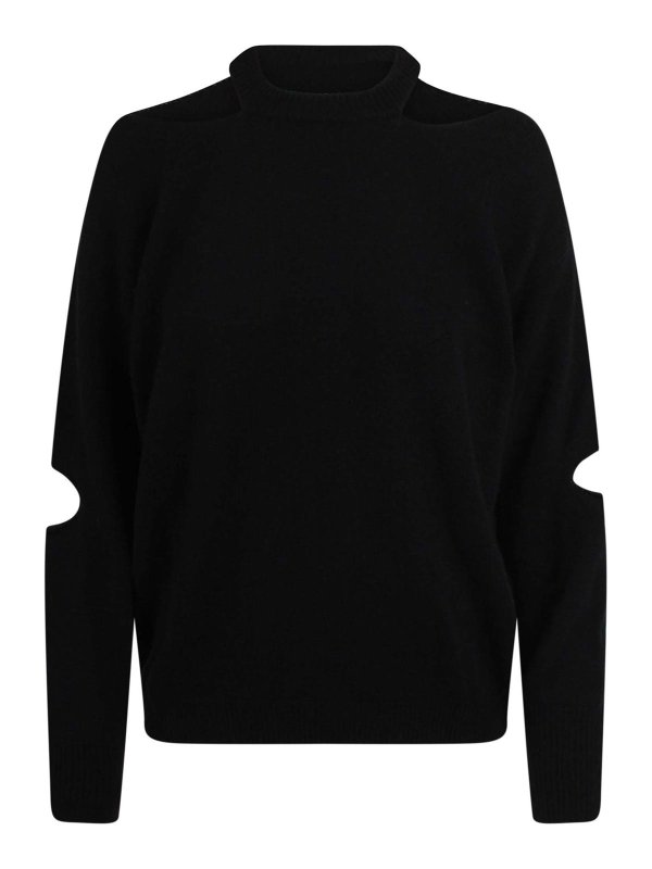 FEDERICA TOSI: Strickpullover mit Rundhalsausschnitt - Rundhalspullover - Schwarz