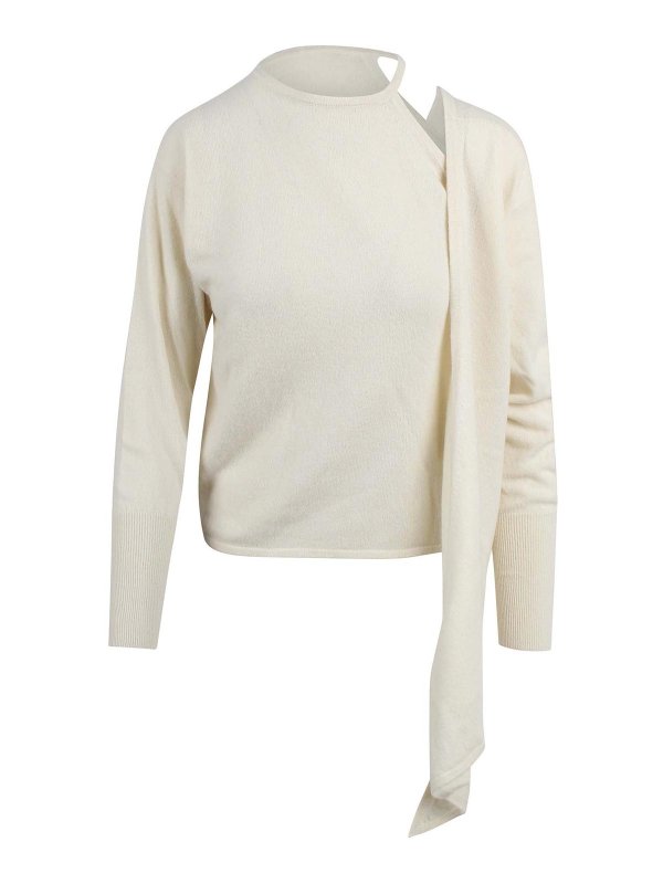 FEDERICA TOSI: maglia collo rotondo - Maglione Monospalla Cut Out