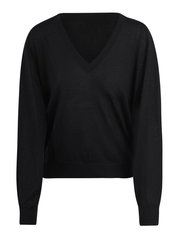 LOULOU STUDIO: v necks - Extra Fine Julio V-Neck Cashmere Sweater
