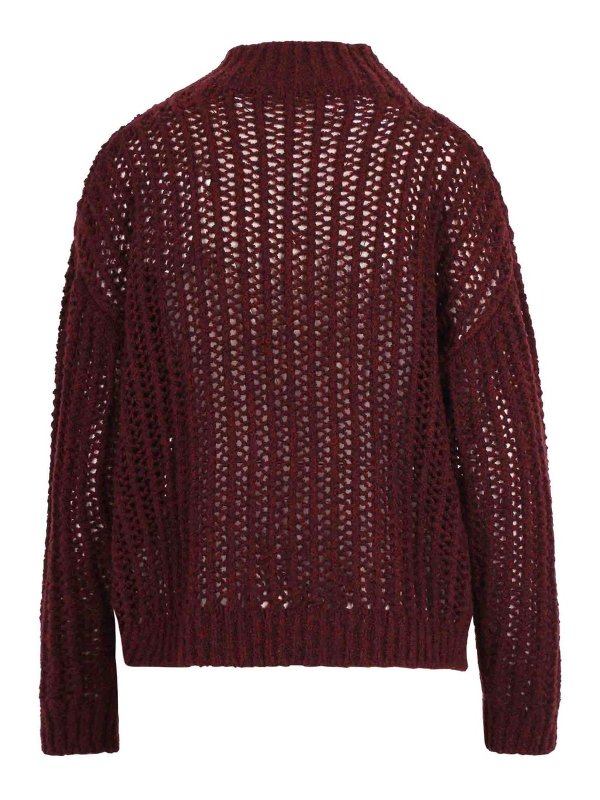 Max Mara: Strickpullover mit Rundhalsausschnitt online - Rundhalspullover - Rot