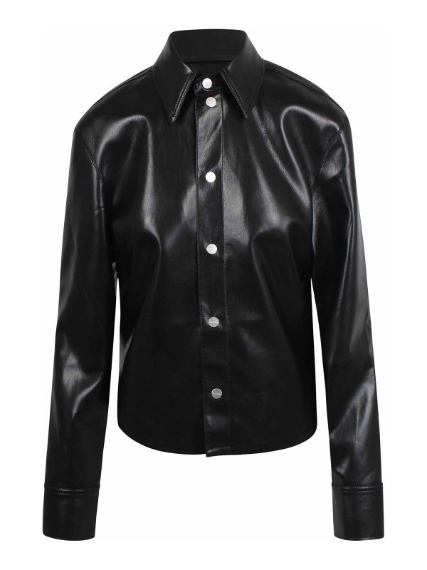 NANUSHKA: leather jacket - Okobor Faux Leather Shirt-Jacket