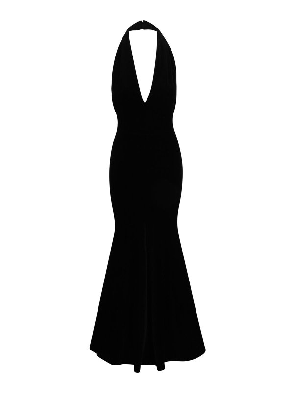 PATOU: evening dresses - Backless Velvet Long Dress