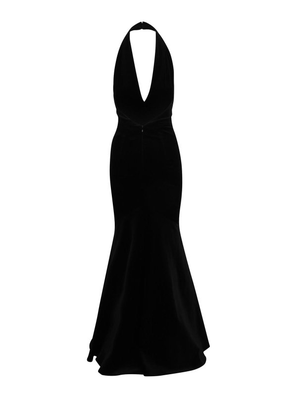 PATOU: evening dresses online - Backless Velvet Long Dress
