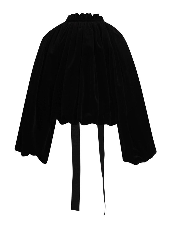 PATOU: casual jackets online - Voluminous Draped Velvet Jacket