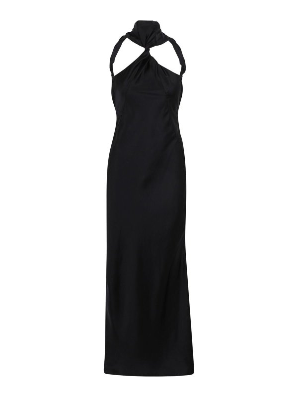 The Attico: evening dresses - Asymmetrical Midi Dress with Raw Edge Detail