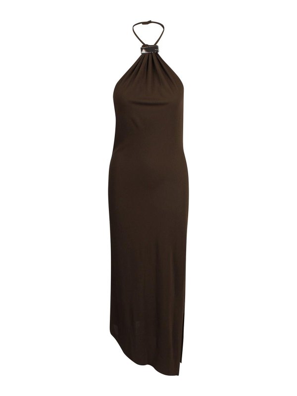 The Attico: knee length dresses - Faded Black American Fleece Dress