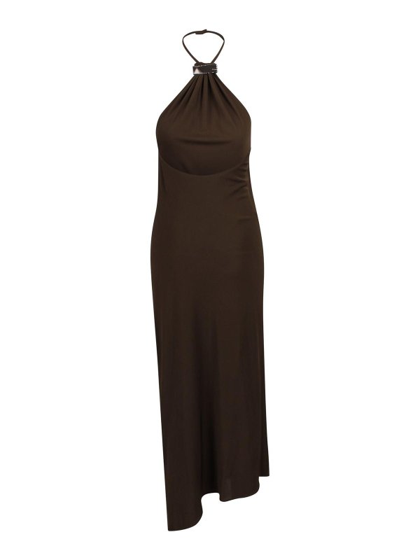 The Attico: knee length dresses online - Faded Black American Fleece Dress