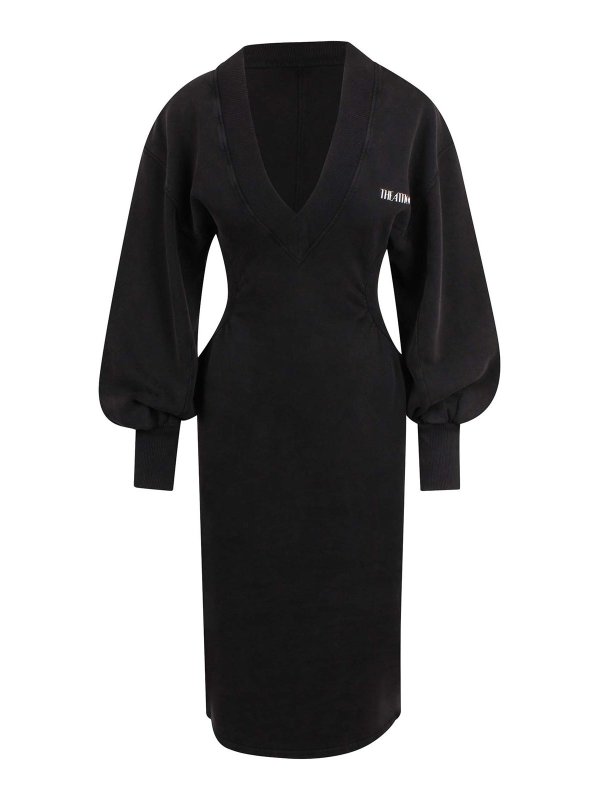 The Attico: Robe longueur genou - Robe Au Genou - Noir