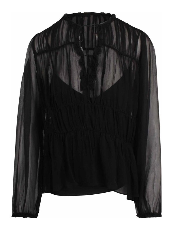 ULLA JOHNSON: Blusas - Blusa - Negro
