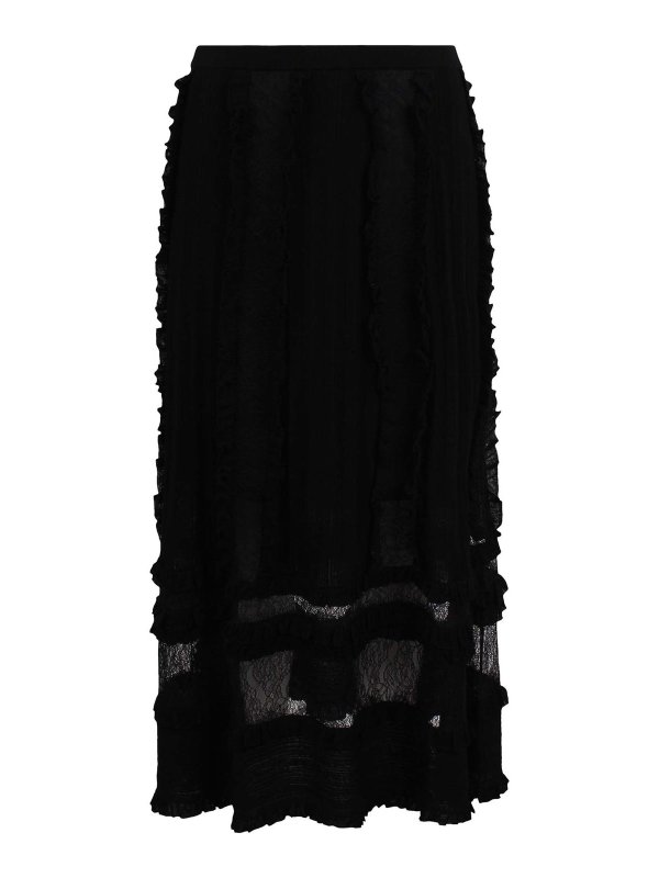 ULLA JOHNSON: Faldas media pierna y semilargas - Falda Semilarga - Negro