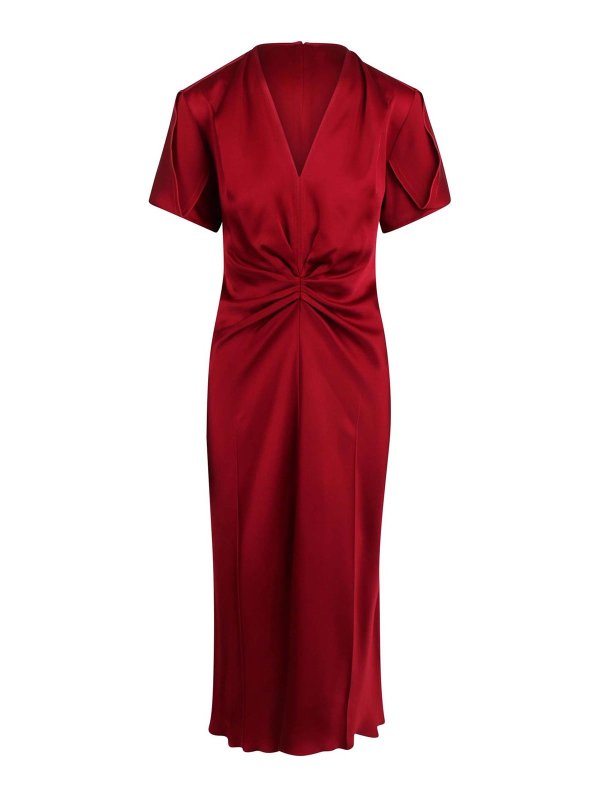 VICTORIA BECKHAM: knee length dresses - Lightweight Semi-Sheer Asymmetrical T-Shirt