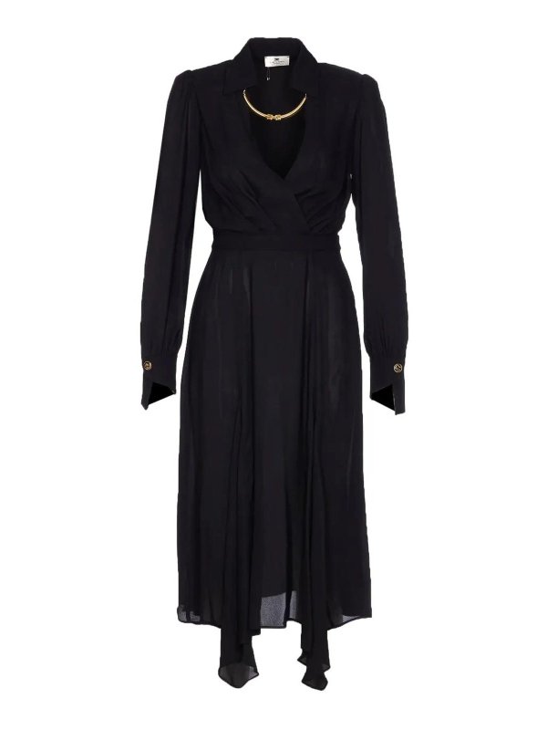 ELISABETTA FRANCHI: ニーレングスドレス - 膝丈ドレス - 黒