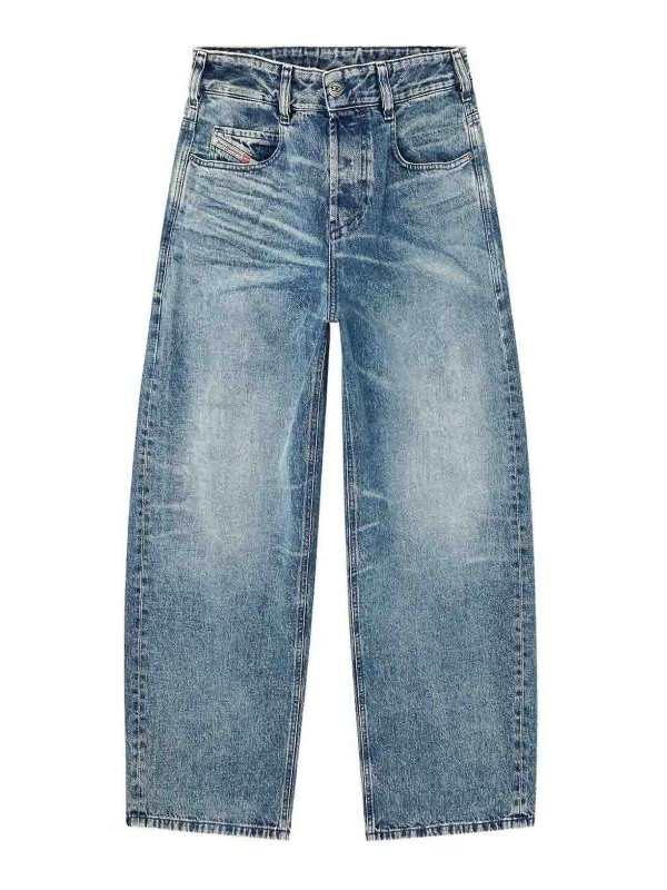 DIESEL: ストレートジーンズ - ストレートジーンズ - ミディアムウォッシュ