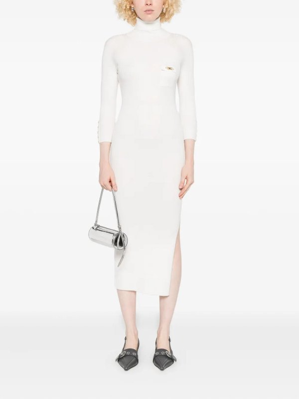 ELISABETTA FRANCHI: Knielange Kleider online - Knielanges Kleid - Creme