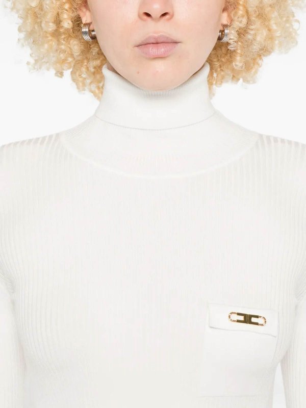 Knielanges Kleid - Creme shop online: ELISABETTA FRANCHI