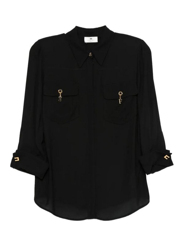 ELISABETTA FRANCHI: shirts - Black shirt