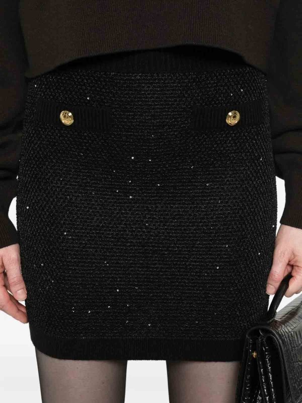 膝丈/ミディスカート - 黒 shop online: ELISABETTA FRANCHI