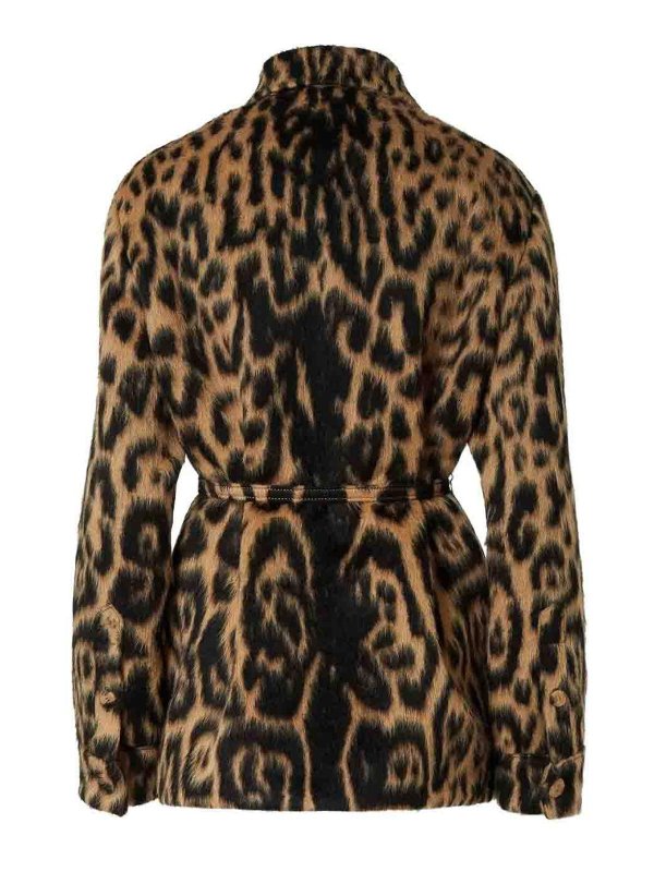 FENDI: casual jackets - Go-To Jacket In Leo Beige And Black Wool