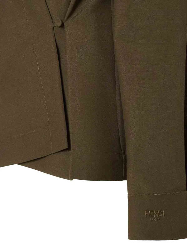 FENDI: shirts online - Wool Mohair Ta Olive Shirt