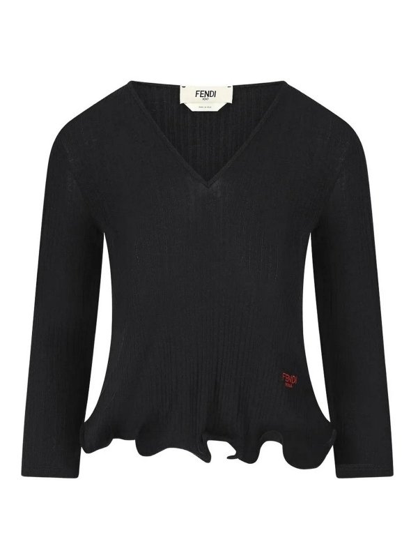 FENDI: Tops & Tank tops - Top  Roma Rib Blk