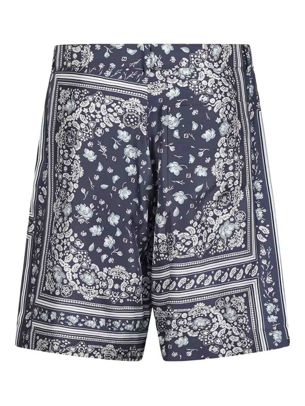 FENDI: Trousers Shorts online - Shorts Silk Bandana Print Baia