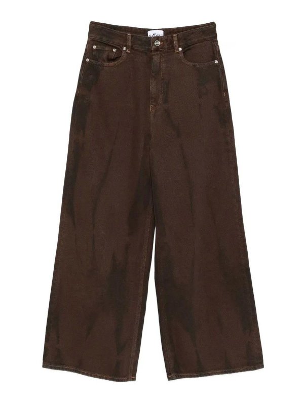 GANNI: jeans dritti, a sigaretta - Jeans larghi in denim