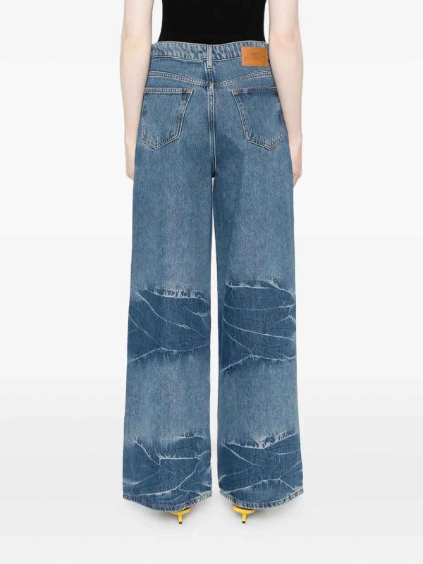 The Best Shops GANNI: jeans dritti, a sigaretta - Morbido Denim Rigido Marri Mid Blue Vintage