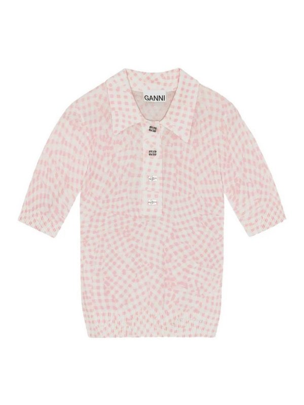 GANNI: ポロシャツ - ポロシャツ - ライトパープル