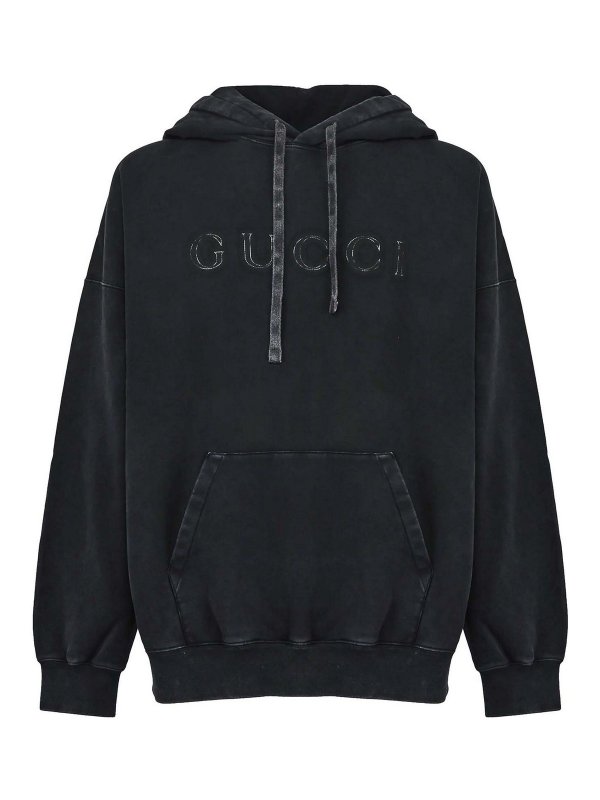GUCCI: Sweatshirts & Sweaters - Hooded Sweatshirt Black