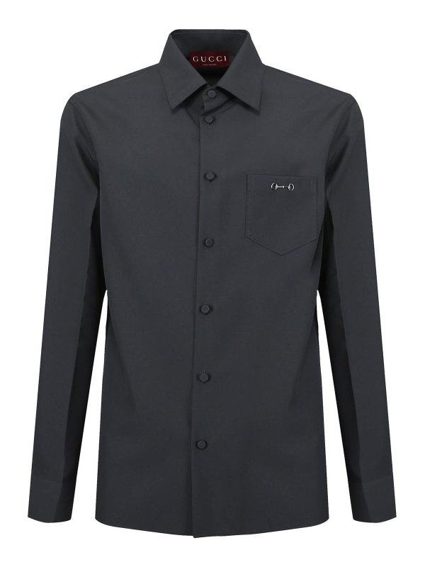 GUCCI: shirts - Classic Skinny Shirt Stone Grey