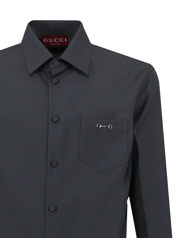GUCCI: shirts online - Classic Skinny Shirt Stone Grey