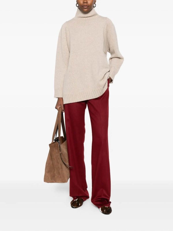 Max Mara: casual trousers online - Carbone Long Trouser Raspberry