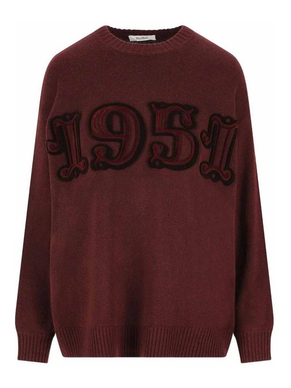 Max Mara: Strickpullover mit Rundhalsausschnitt - Rundhalspullover - Rosa